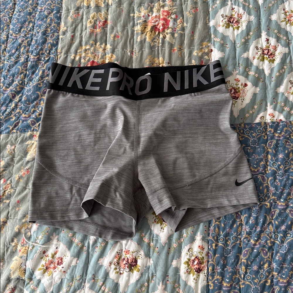 Nike Pro Heather Gray Shorts 3 inches